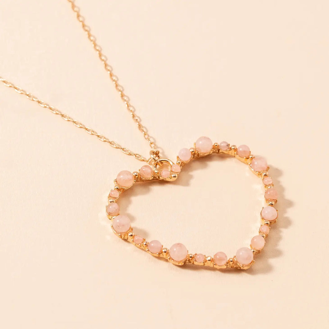 Heart Rose Quartz Necklace