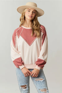 Mauve Pearl Cream Sweatshirt