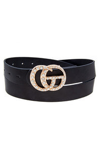 Faux Leather Jeweled CG Belt-Multiple Colors