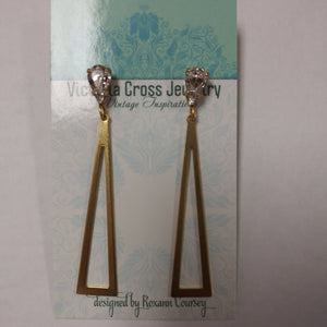 Victoria Cross Swvorski Crystal Triangle Earrings