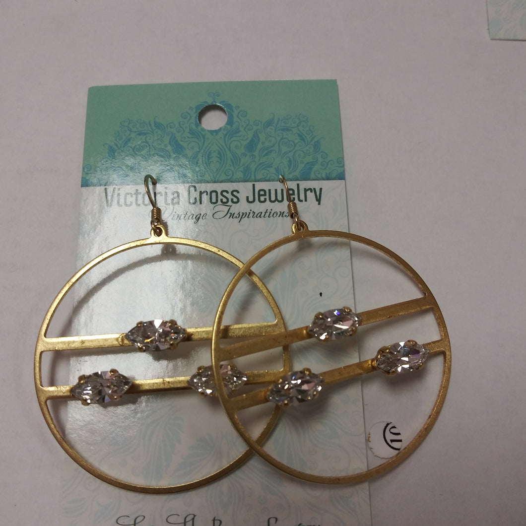 Victoria  Circle Swvorski Crystal Earrings