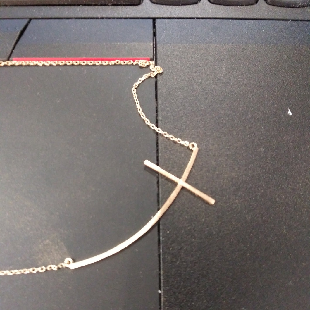 Brushed Cross Necklace 16