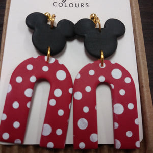 Minnie or Mickey Polka Dot Clay Earrings