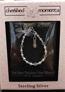 Sterling Silver Pearl Blessing Braclet