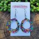 Multi Colored Round Acrylic Earrings