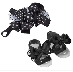 Baby Headband & Ribbon Sandal Set