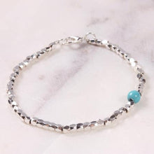 Load image into Gallery viewer, Silver &amp; Turquoise Stretch Bracelet
