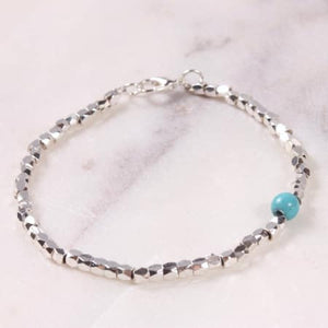 Silver & Turquoise Stretch Bracelet
