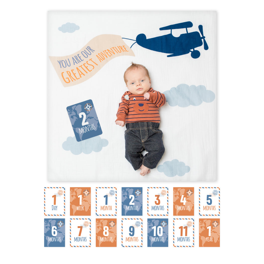 Baby's First Year Blanket/Cards- Greatest Adventures