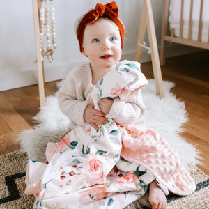 Baby & Toddler Peach Floral Minky Blanket