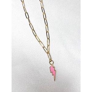 Pink Bolt Necklace