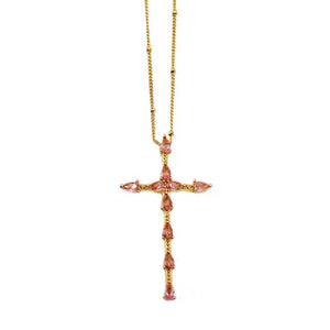 Blush Cross Necklace