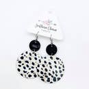 Black & White Leather Polka Dot Earrings
