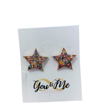 Load image into Gallery viewer, Glitter Star Earrings- Multiple Colors
