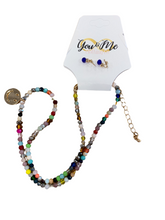 Load image into Gallery viewer, Beaded Gold HappyCharm Necklace- Multiple Colors
