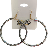 Load image into Gallery viewer, Tract Stone Circle Earrings
