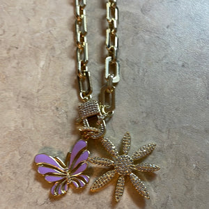 Sunflower Butterfly Necklace