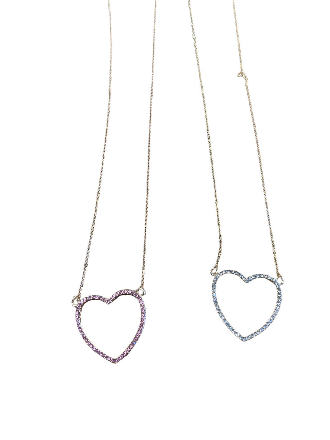 Crystal Heart Dainty Necklace- Multiple Colors
