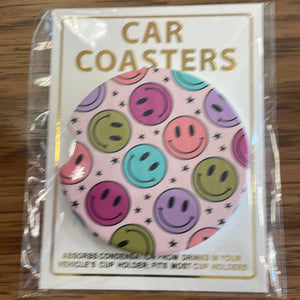 Happy car coasters