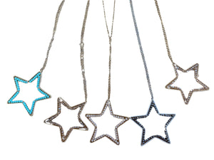 Beaded Large Star Long Necklace- Multiple Colors