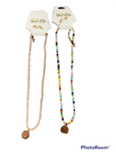 Load image into Gallery viewer, Beaded Gold HappyCharm Necklace- Multiple Colors
