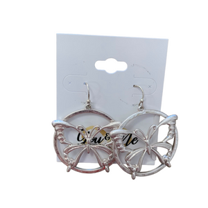 Circle Butterfly Earrings-  Multiple Colors