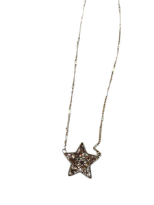 Gold Glitter Star Necklace