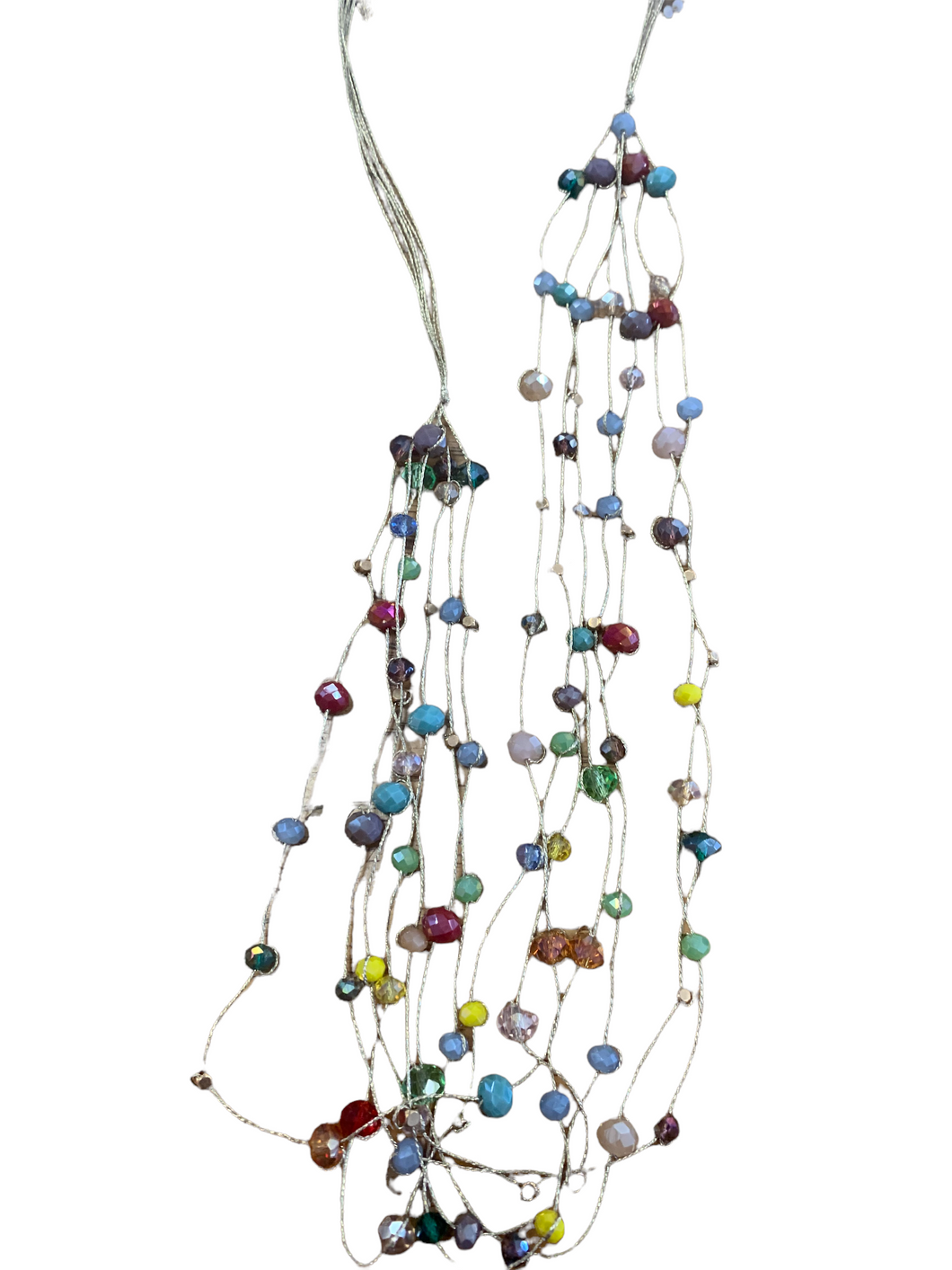 Threaded Bead Mutli Strand Necklace- Multiple Colors