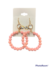 Load image into Gallery viewer, Clay Beaded Round Hoops- Multiple Colors
