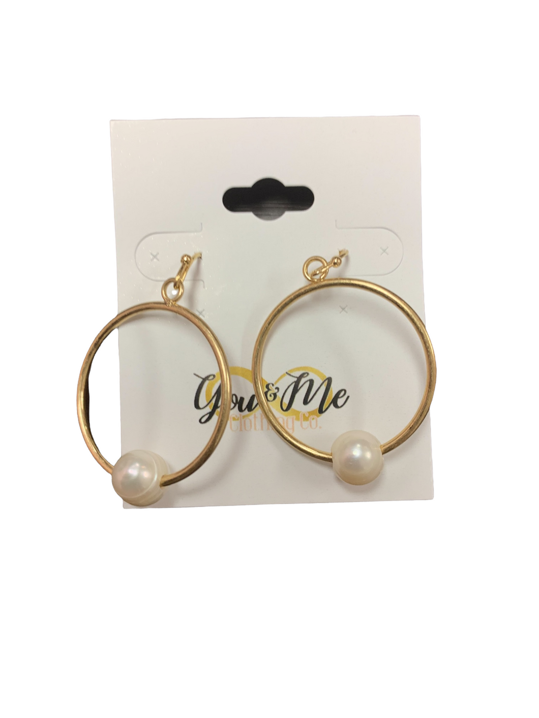 Gold Small Hoops With Pearls