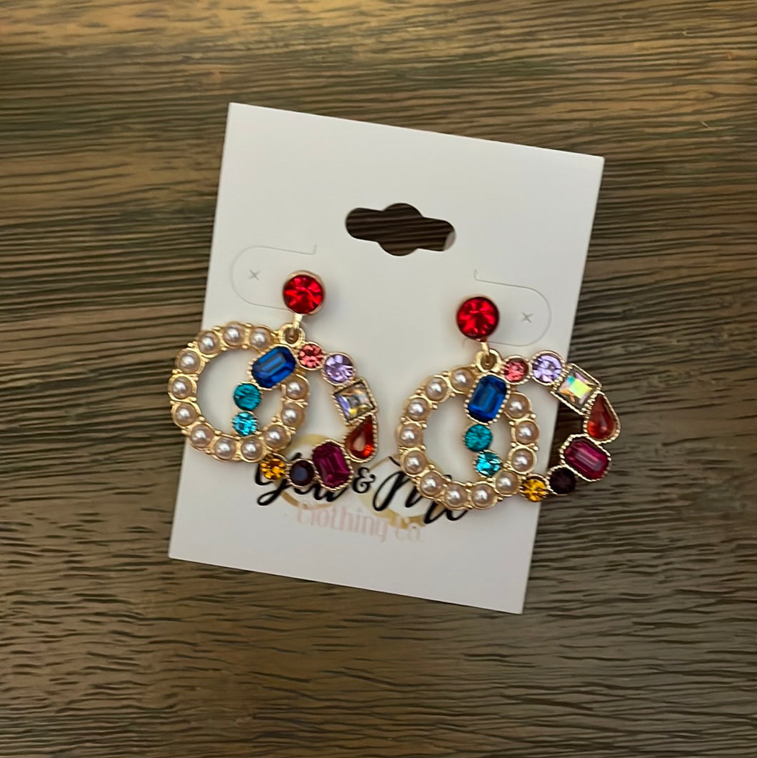 Blaire Embellished Circle Earrings