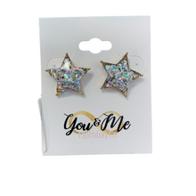Load image into Gallery viewer, Glitter Star Earrings- Multiple Colors
