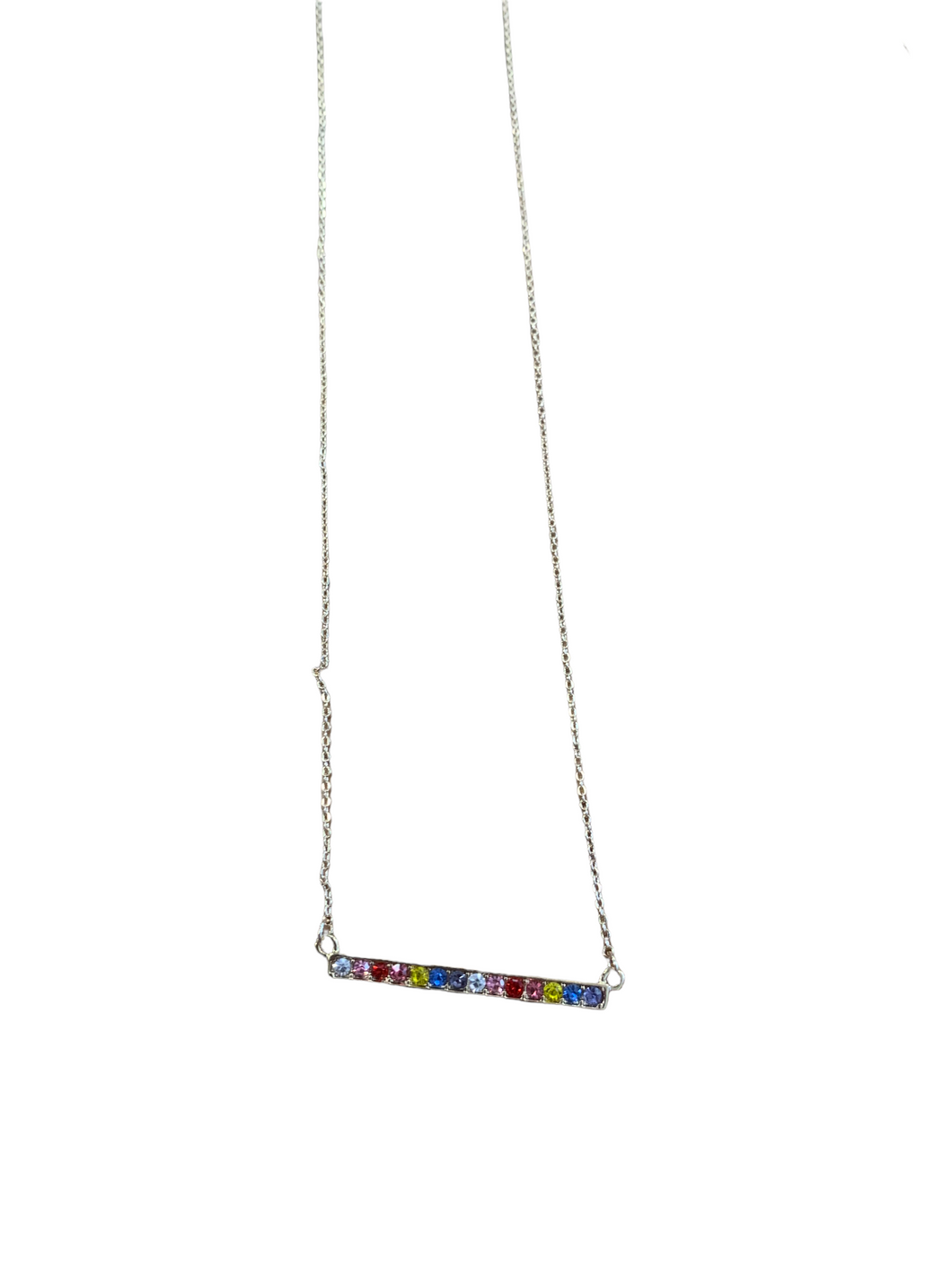 Rainbow Multi Stone Gold Necklace