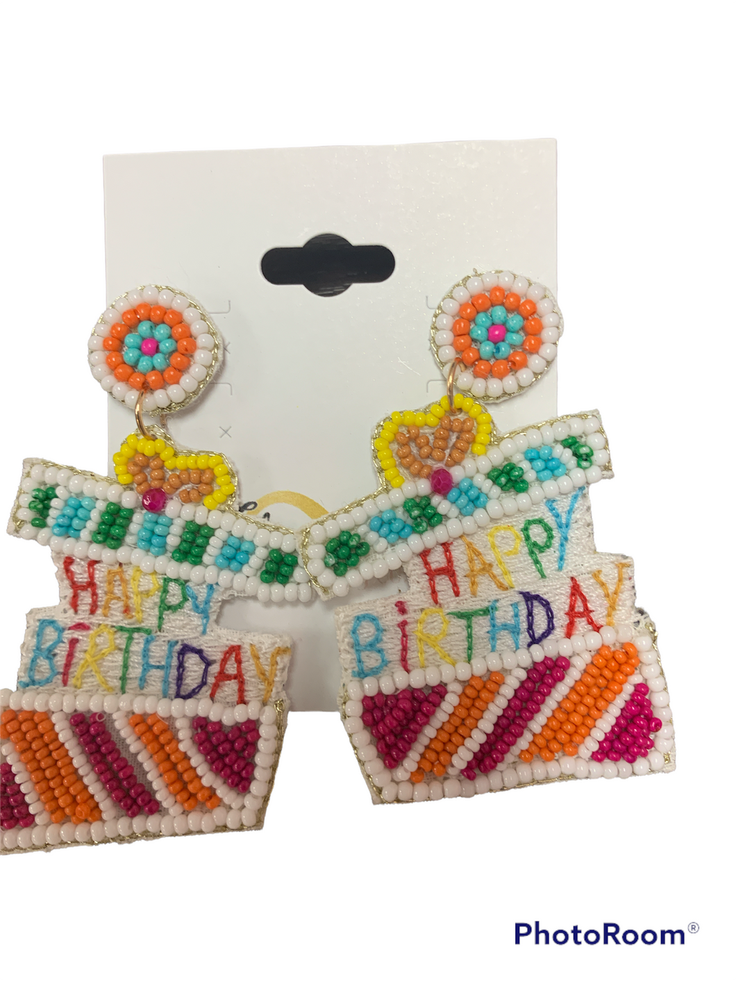 Happy Birthday Beaded Earrings