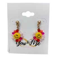 Load image into Gallery viewer, Happy Face Flower Earrings
