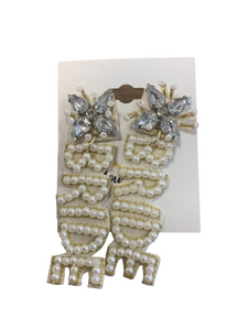 Pearl Beaded Bride Earrings