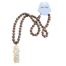 Load image into Gallery viewer, Wooden Bead Cross Necklace- Multiple Colors
