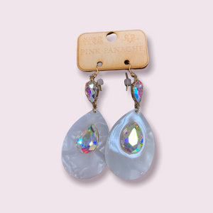 Multi Acrylic Stone Earrings Multiple Colors