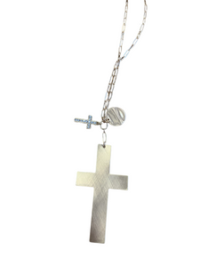 Large Gold Cross Long Necklace