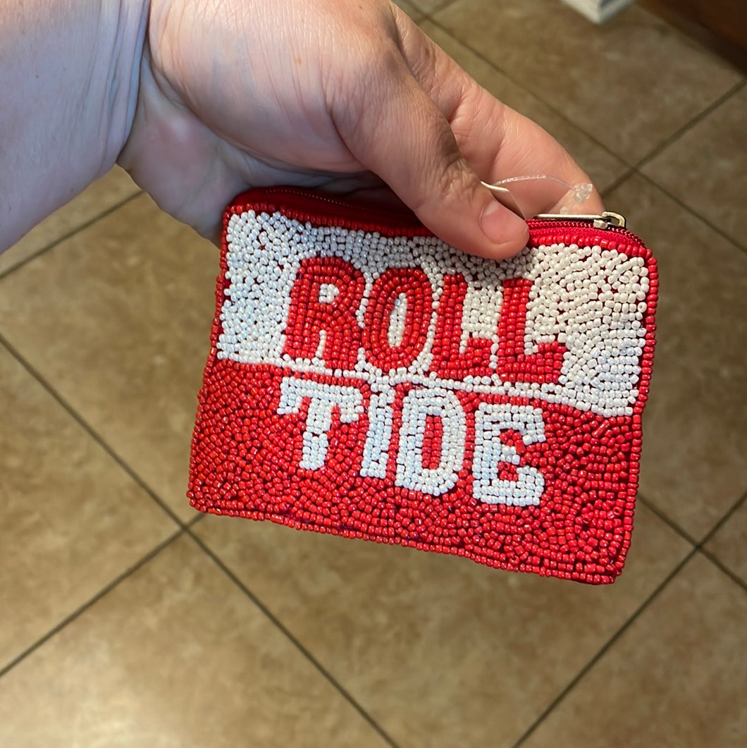 Roll Tide Beaded Coin Pouch