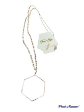 Load image into Gallery viewer, Hexagon Long Beaded Necklace- Multiple Colors
