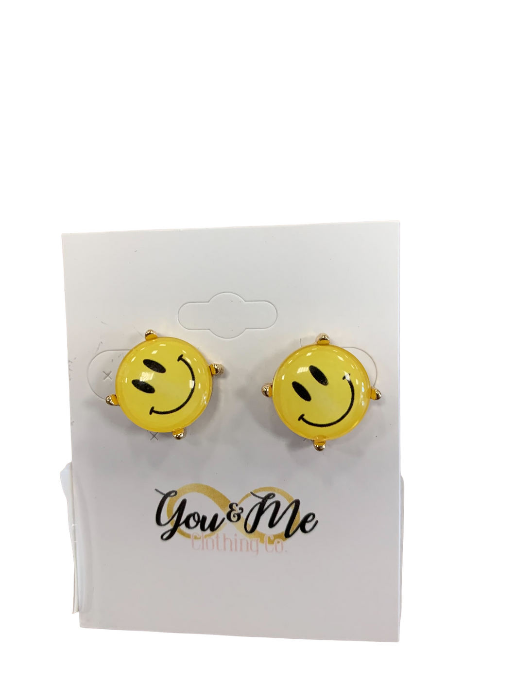 Yellow Smiley Face Studs