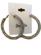 Load image into Gallery viewer, Rhinestone Hoops- Multiple Colors
