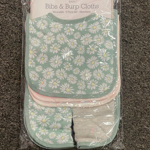 Daisy Bib & Burp Cloth set
