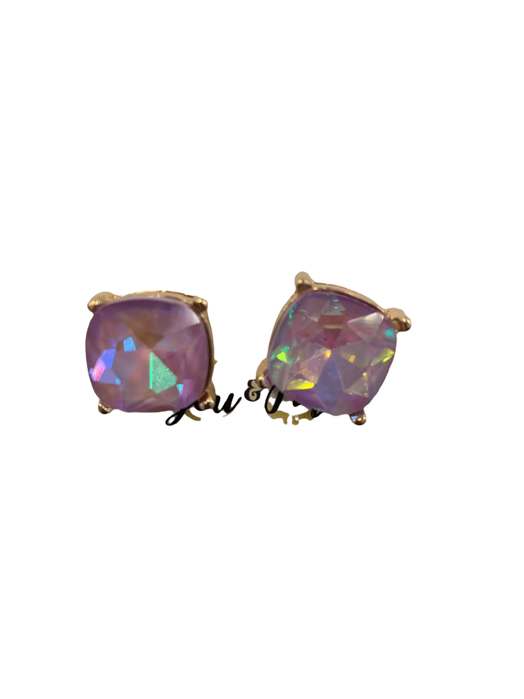 Large Stone Stud Earrings- Multiple Colors