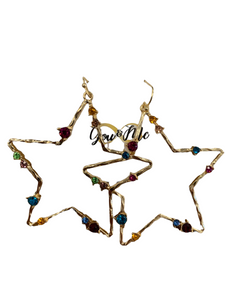 Hollow Star Stoned Earrings- Multiple Colors