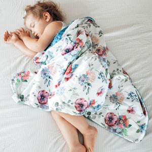Baby & Toddler Blue Floral Minky Blanket